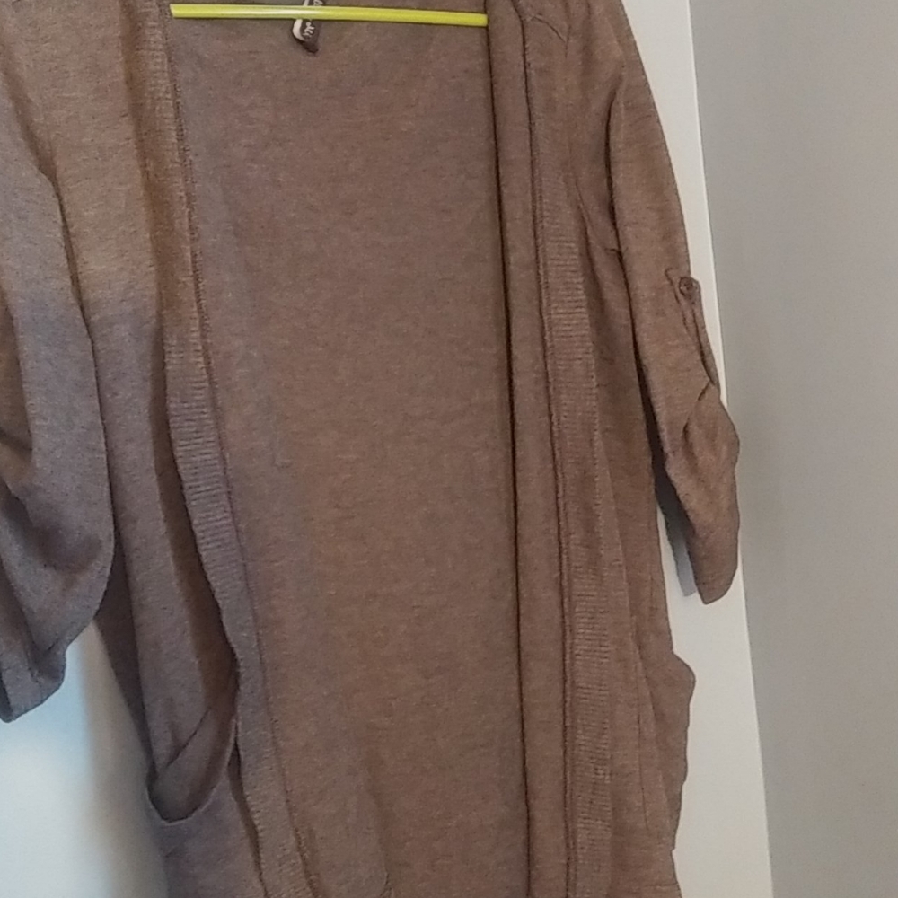 Light weight grey cardigan with hood